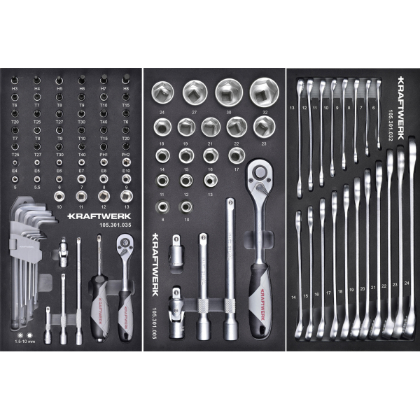 Servante LT700 BASIC 5 tiroirs + Composition 150 outils KRAFTWERK - 102.105.206