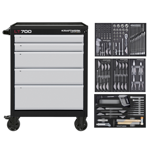 Servante LT700 BASIC 5 tiroirs + Composition 150 outils KRAFTWERK - 102.105.206