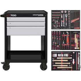 Servante LT700 3 tiroirs + Composition 119 outils KRAFTWERK - 102.103.201
