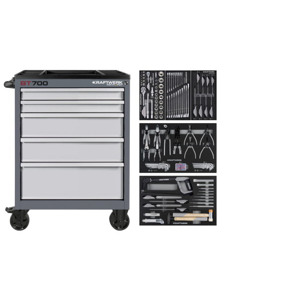 Servante BT700 5 tiroirs + Composition 172 outils KRAFTWERK - 102.115.101