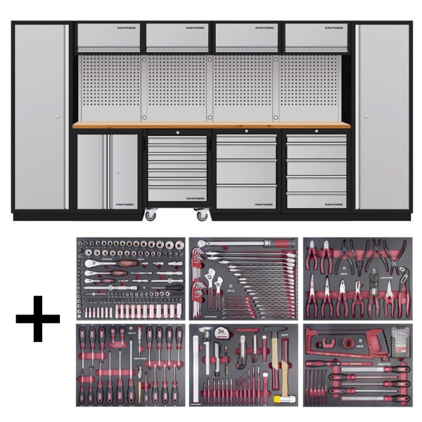 Mobilier d'atelier 6 éléments avec servante MOBILIO + 6 Modules d'outils KRAFTWERK - 3964K-HS745H-K4/105.515.000