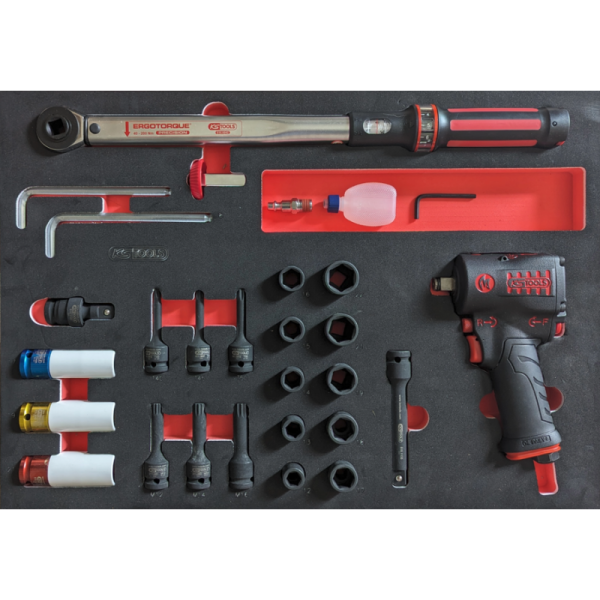 Module de douilles + clé à chocs 1/2'' + clé dynamométrique 1/2" 25pcs KS TOOL 711.1025S -