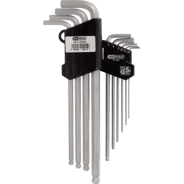 Jeu de 10 Clés Mâles 6 Pans Extra-Longues  - KS TOOLS 151.3200