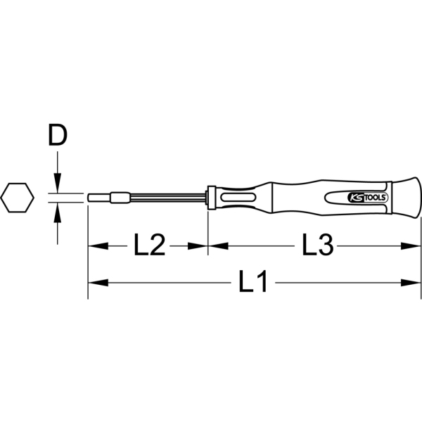 Tournevis électronique à douille 6 pans, 3 mm KS TOOLS - 500.7132