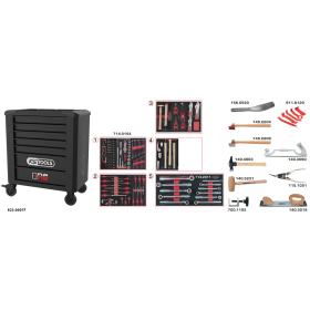 Servante One by One 7 tiroirs spéciale carrosserie, 177 pièces KS TOOLS - 823.7177F