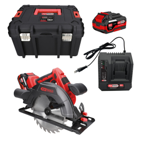Coffret scie circulaire Ø190 mm sur batterie 18V, 2 batteries et chargeur KS TOOLS - 515.4770F