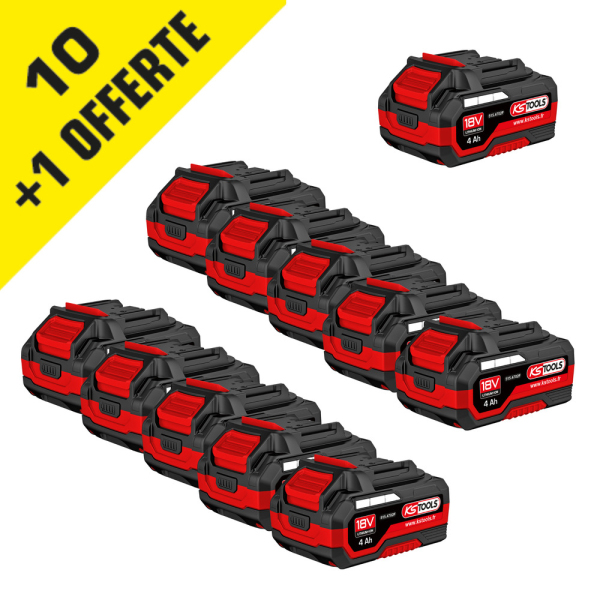 Pack Batterie lithium-ion 18V 4Ah 10 +1 KS TOOLS - 515.4702F-A1
