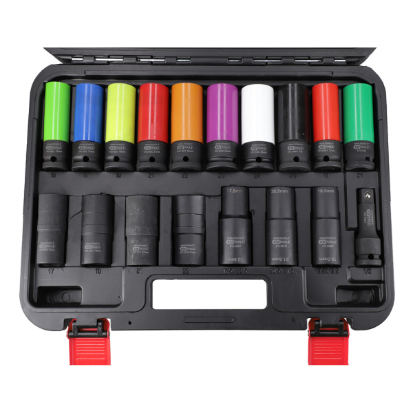 Lot clé à chocs MONSTER 1/2'' et coffret de douilles à chocs pour roues KS TOOLS - 515.1210-A5