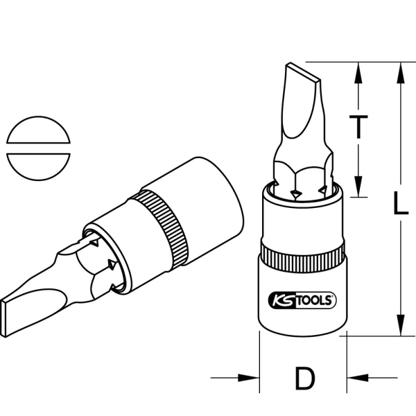 Douille tournevis ULTIMATE® fente 1/2'' L60 mm 14mm KS TOOLS - 922.1774
