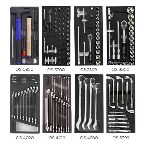 Outils de la servante 4 tiroirs 435 outils CLAS - EG 1480 1/2