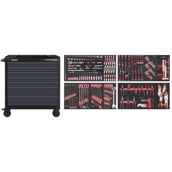 Servante d'atelier noire BT900 7 tiroirs 272 pcs KRAFTWERK - 102.217.203