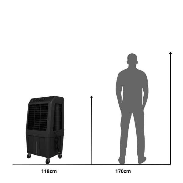 Rafraîchisseur d'air adiabatique mobile 50m2 90L VEOLYSS - VL 50