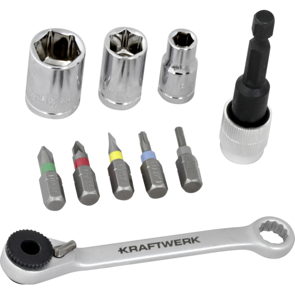 Boîte d’embouts avec mini clé à cliquet 1/4" 27pcs KRAFTWERK - 306.378.008