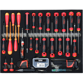 Module mousse 3/3 de 88 tournevis et cles males SAM - CP-88MM
