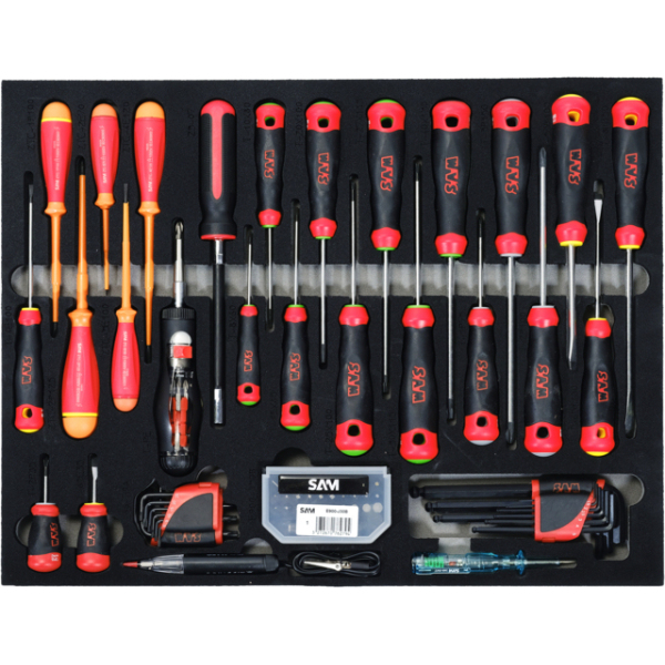 Module mousse 3/3 de 88 tournevis et cles males SAM - CP-88MM