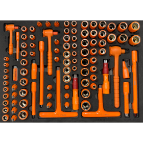 Module mousse 3/3 de 98 outils isoles 1000 volts 1/4 3/8 1/2 SAM - CP-98ZPM