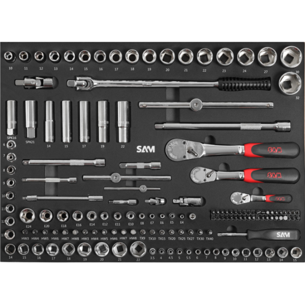 Servante 30n - 6 tiroirs - grise - mecanique - 242 outils SAM - CPP-242PM