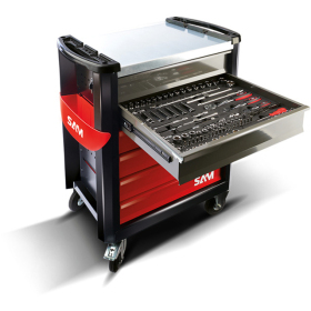 Servante 30n - 6 tir. rouge - plateau acier galva - 380 out. SAM - CPP-380MM
