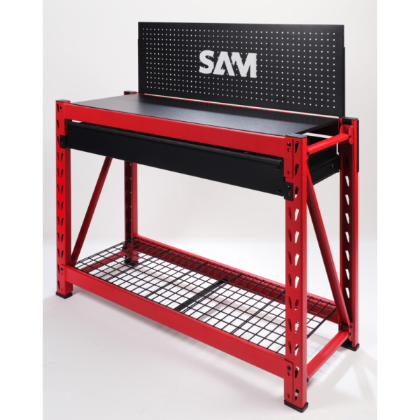 Etabli de travail 120 cm avec tiroir et panneau porte-outils SAM - Etab-120m1