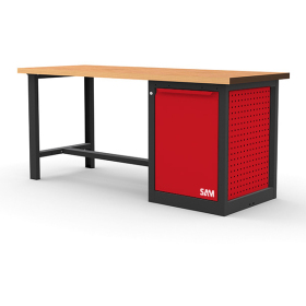 Etabli 1,5 metres bois avec meuble 1 tiroir (int poubelle) SAM - Etab-150m1tp