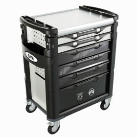 Servante 41 - 6 tiroirs - plateau inox - blanche -STEllantis SAM - 416hw