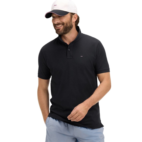 Polo homme Eden Park noir manches courtes CLAS