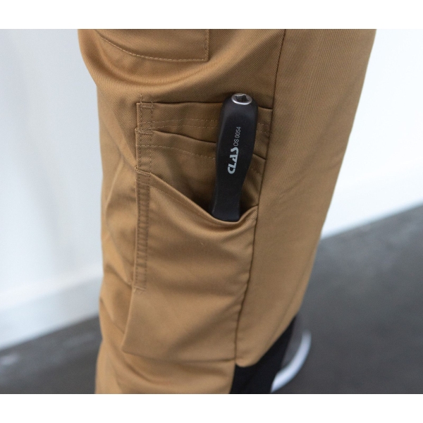 Pantalon multipoches stretch camel avec renforts genoux CLAS