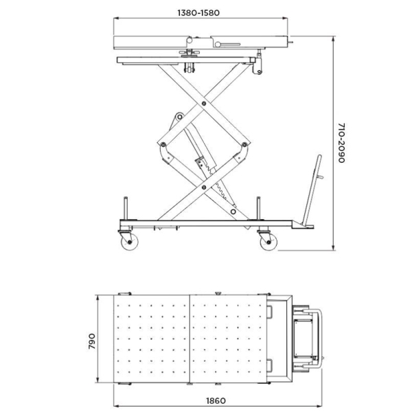 Table élévatrice 1,2T batterie VE et organes lourds CLAS - OH 1201