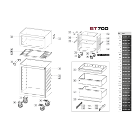 Tiroir n°9 pour servante BT700/BT1100 KRAFTWERK - 191.503.001