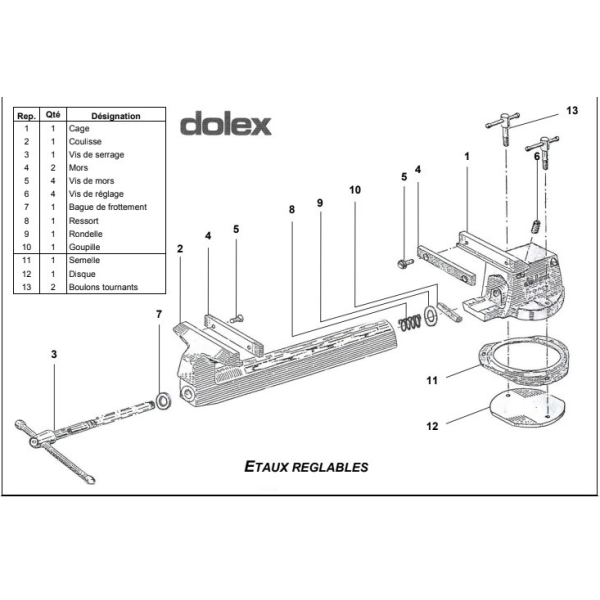 Vis de réglage N°6 pour étau 86 DOLEX - PDVISREGL5