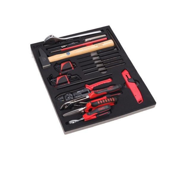Servante complète 6 tiroirs 150 outils de maintenance industrielle + vidéoprojecteur SAM OUTILLAGE - CPP-150M