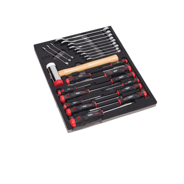 Servante complète 6 tiroirs 150 outils de maintenance industrielle + vidéoprojecteur SAM OUTILLAGE - CPP-150M