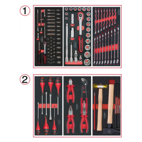 Composition d'outils 2 tiroirs pour servante, 114 pièces KS TOOLS