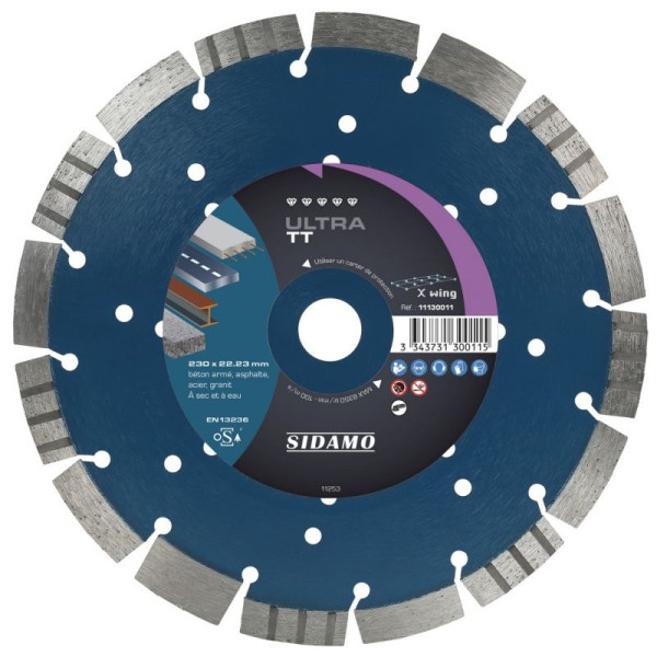 Disque Diamant à segment 115 mm ULTRA TT Tronçonnage béton SIDAMO 11130011