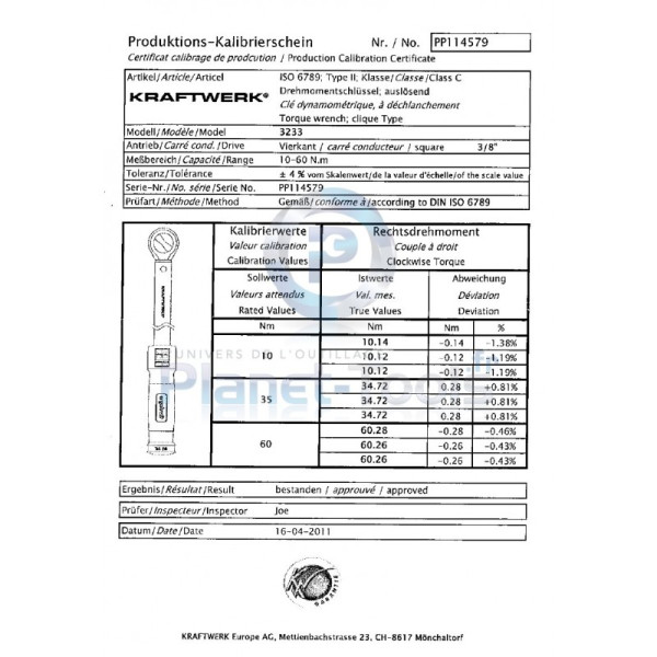 Clé dynamométrique 4-20 Nm 1/4" ergokraft KRAFTWERK 3232