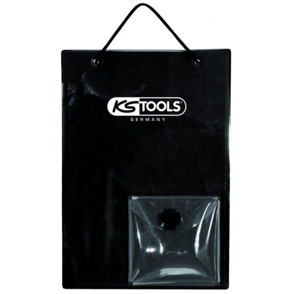 Tablettes de fiche de travaux A4 avec sacoche pour clés noir KS TOOLS 500.8096