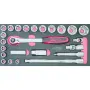 Module de douilles et accessoires ULTIMATE 1/2'' en pouces, 24 pièces KS TOOLS 713.1025