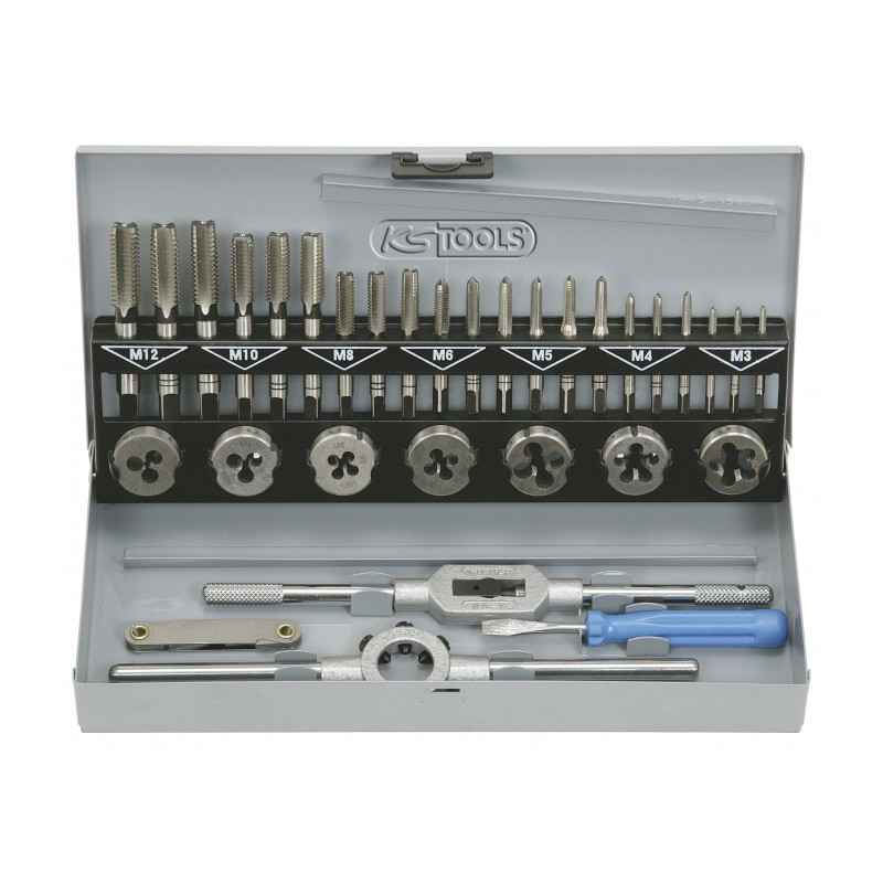 Jeu d'outils de taraudage HSS – KS Tools: 54 éléments