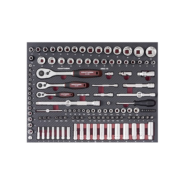 Module 125 Pièces douilles et accessoires 1/4" - 1/2" COMPLETO EVA KRAFTWERK 1096733