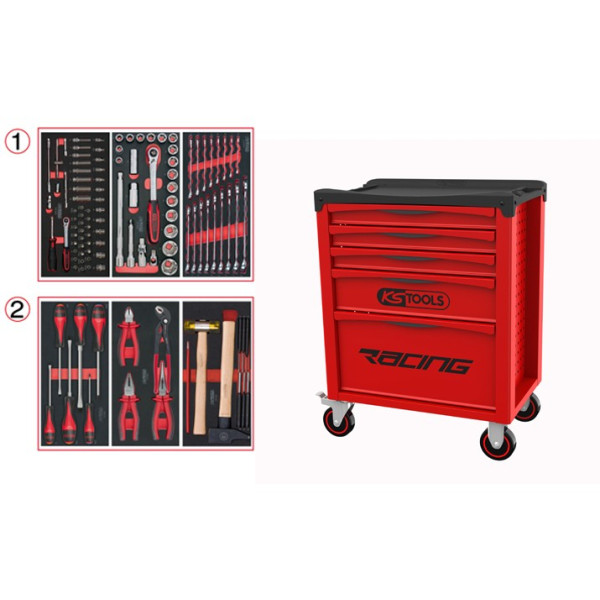 Servante 5 Tiroirs RACING EDITION + Composition 114 outils KS TOOLS 855.5114