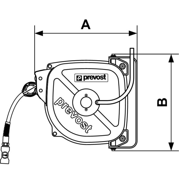Enrouleurs air comprimé 12m dimaètre int 8 mm Prevost DRF 0812IS