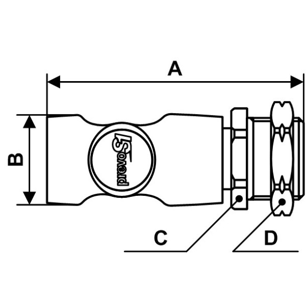 Raccord fileté femelle pour traversée de cloison-ESI 072103-Prevost