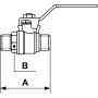 Vanne laiton cylindrique mâle/mâle PN 40-RSIM 17-Prevost