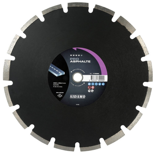 Disque diamant à segment 350 mm PRO ASPHALTE SIDAMO