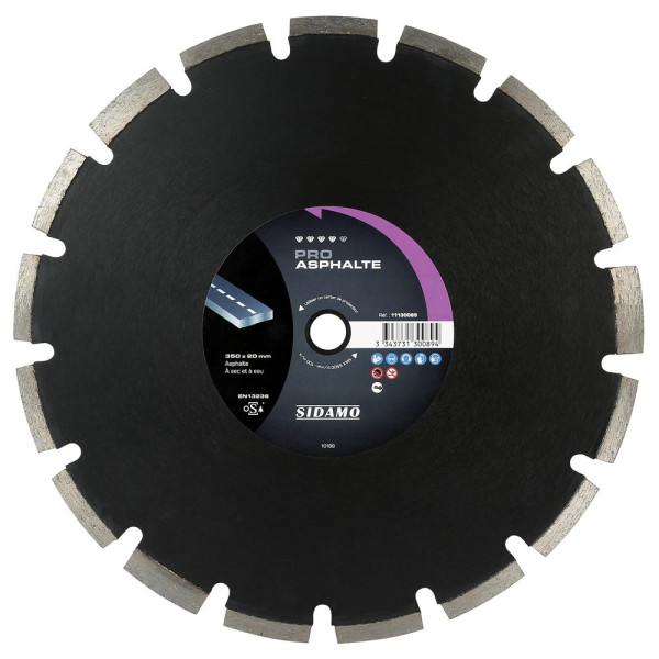 Disque diamant à segment 350 mm PRO ASPHALTE SIDAMO