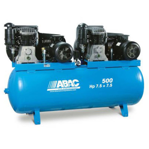 Compresseur d'air vitesse très lente 7.5+7.5L 10 Cv 11 Bar Gamme Pro ABAC