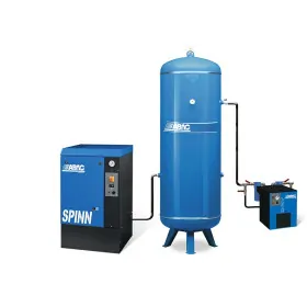 Compresseur d'air rotatif à vis ensemble complet 500L 7.5Cv 10Bar Avec sécheur d'air Série SPINN ABAC - COMPLET SPINN 0710