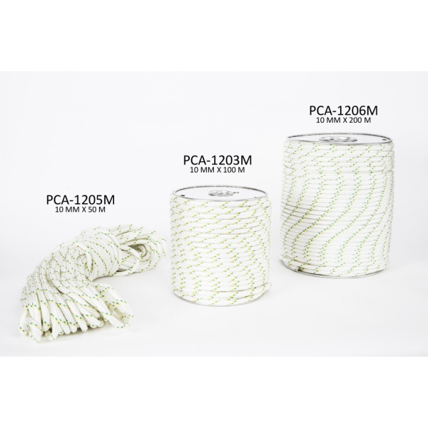Corde de polyester double tresse 10mm x 50-100-200m pour treuils Portable Winch