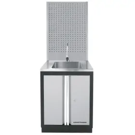 Evier en acier inox avec armoire et panneau perforé KRAFTWERK 150.500.003