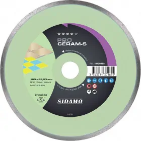 Disque Diamant PRO CERAM S - D 180 mm / Alésage 22.23 mm pour céramique et faïence SIDAMO